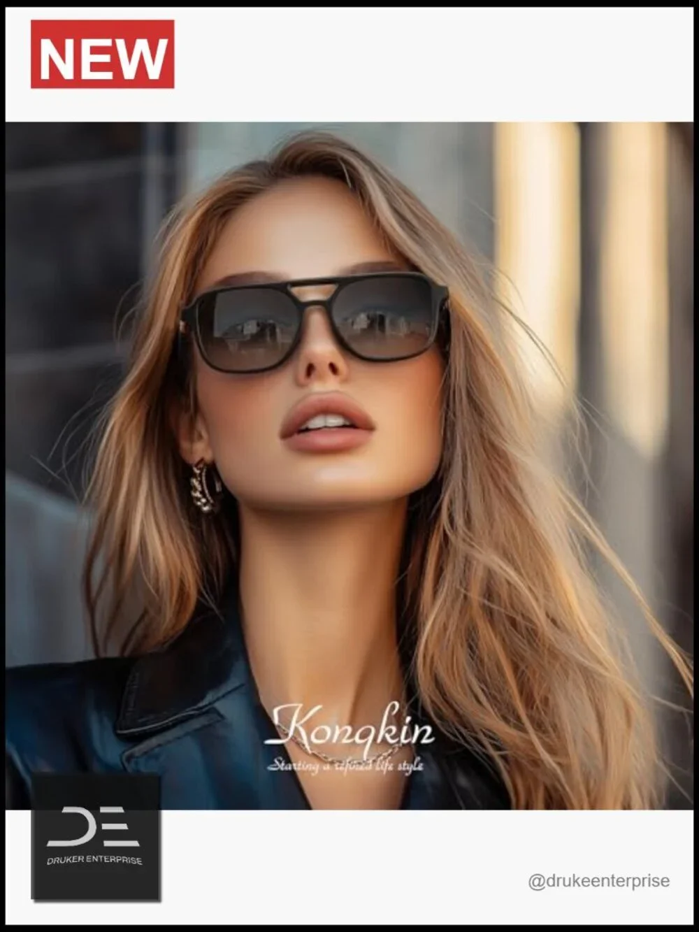 Retro Aviator Sunglasses Polarized Trendy Rectangle UV Protection Unisex